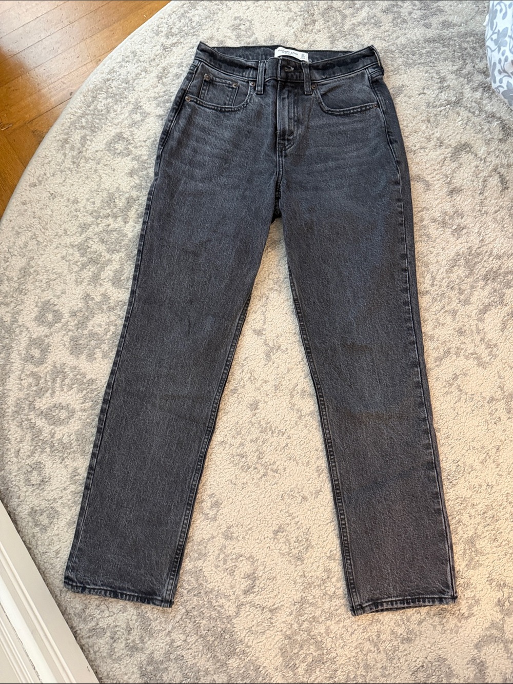 Women’s Abercrombie Black Washed Straight-Leg Jeans